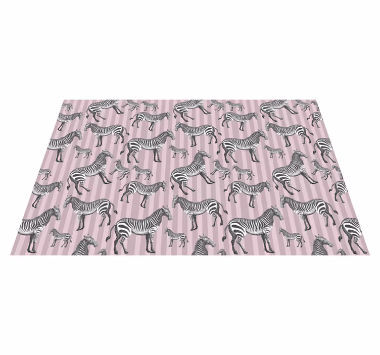 Striped Zebras animal print vinyl carpet - TenStickers