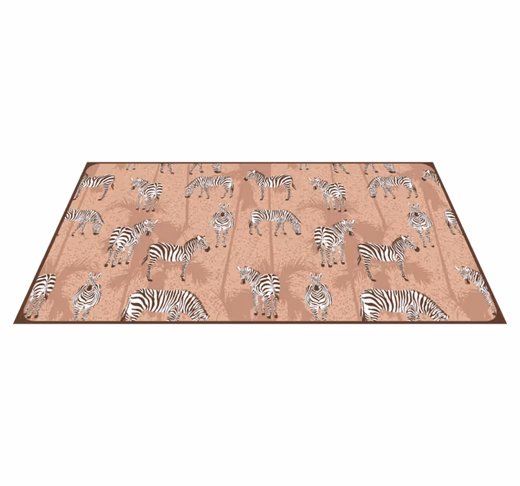 Zebra Herd Pattern animal print vinyl carpet - TenStickers