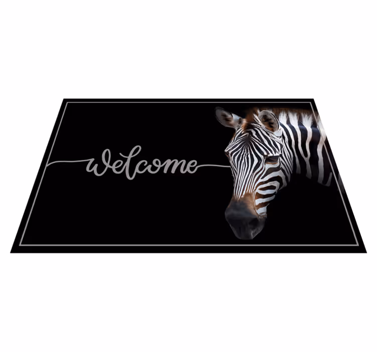 Zebra Welcome Graphic custom vinyl carpet - TenStickers