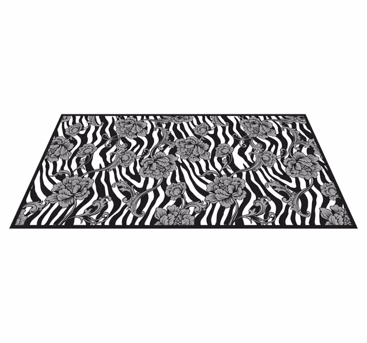 Botanical Contrast floral vinyl carpet - TenStickers