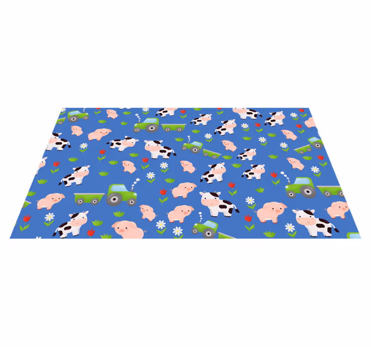 Playful Farmyard kids vinyl carpet - TenStickers