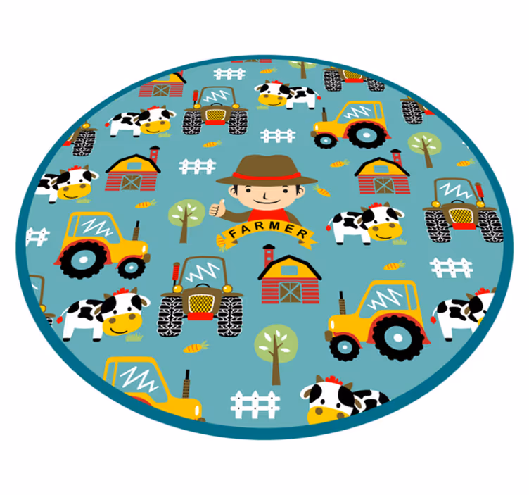 Farmer Fun Pattern kids vinyl carpet - TenStickers