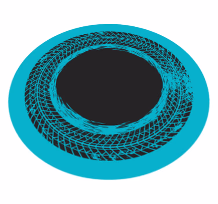Circular Turquoise Swirl striped vinyl carpet - TenStickers