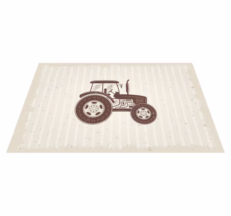 Rustic Tractor Representation texture vinyl carpet - TenStickers