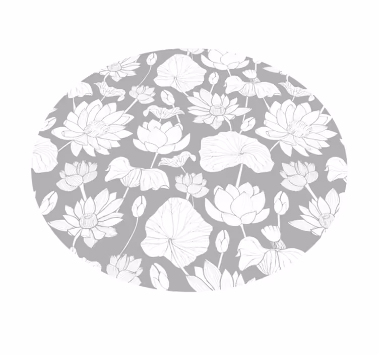Botanical Monochrome floral vinyl carpet - TenStickers