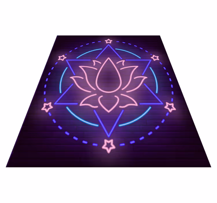 Mandala vinyl carpet neon mandala design - TenStickers