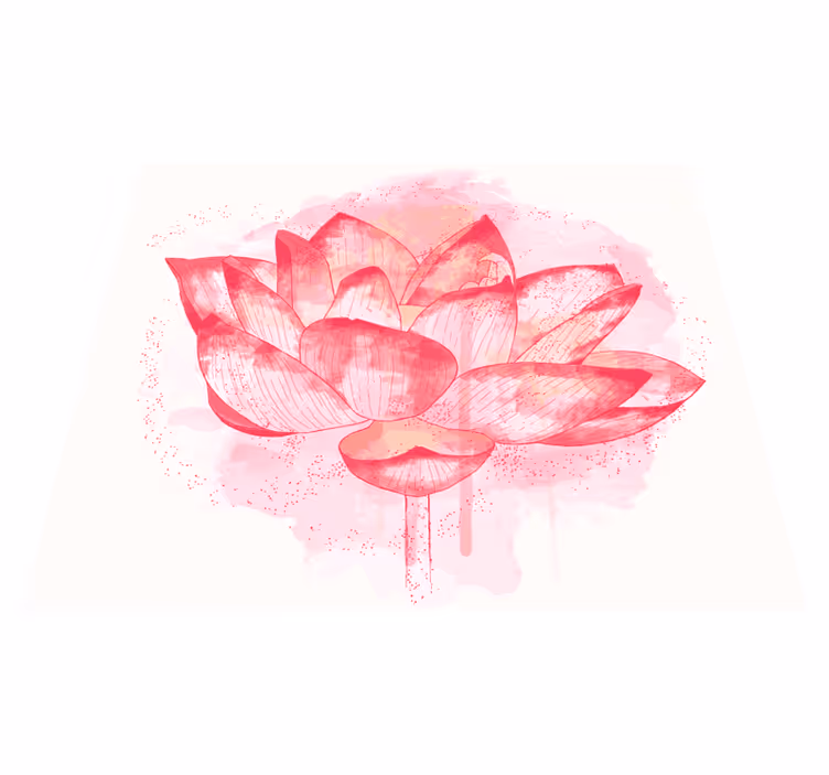 Watercolor Lotus floral vinyl carpet - TenStickers