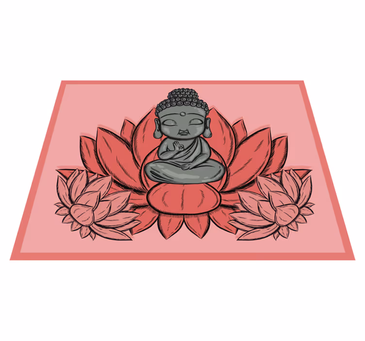 Meditative Buddha Artwork mandala vinyl carpet - TenStickers