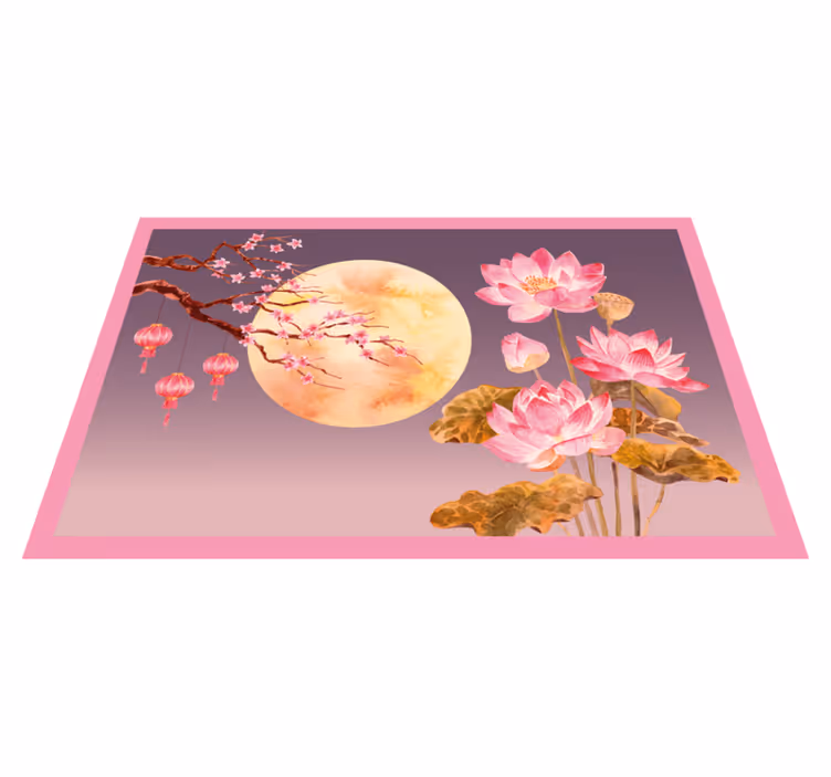 Botanical Moonlight floral vinyl carpet - TenStickers