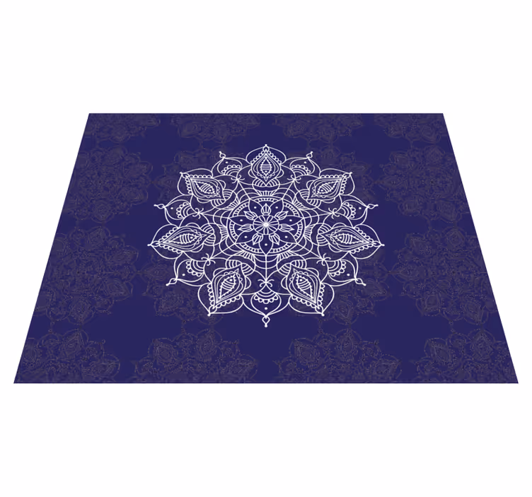 Intricate floral design mandala vinyl carpet - TenStickers