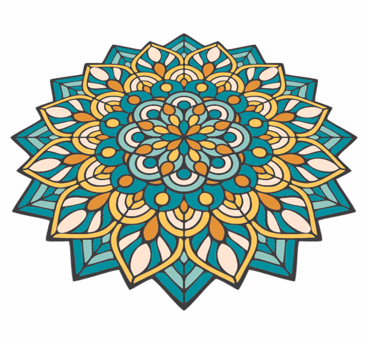 Complex colorful motif mandala vinyl carpet - TenStickers