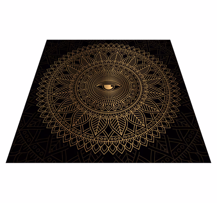 Mandala vinyl carpet mandala eye centerpiece - TenStickers