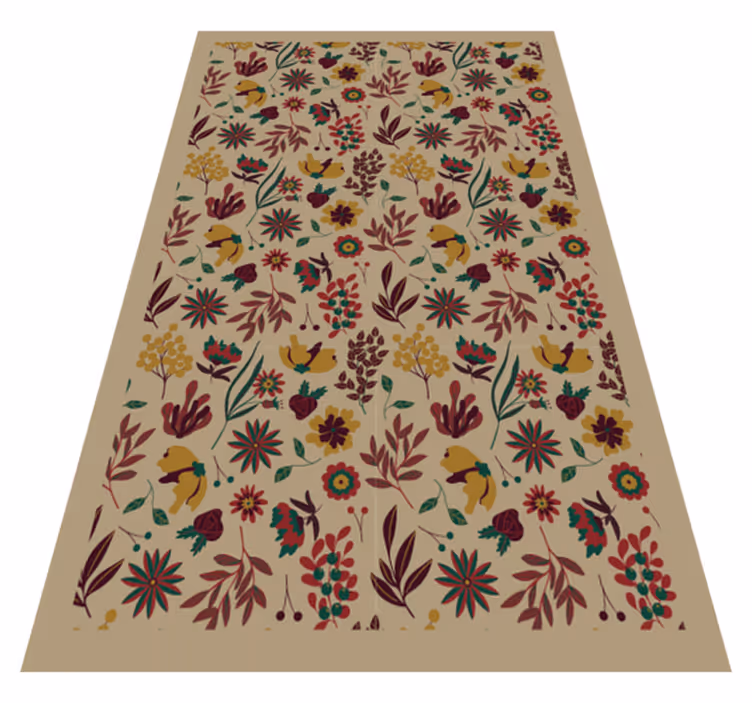 Autumn Botanical Motifs floral vinyl carpet - TenStickers