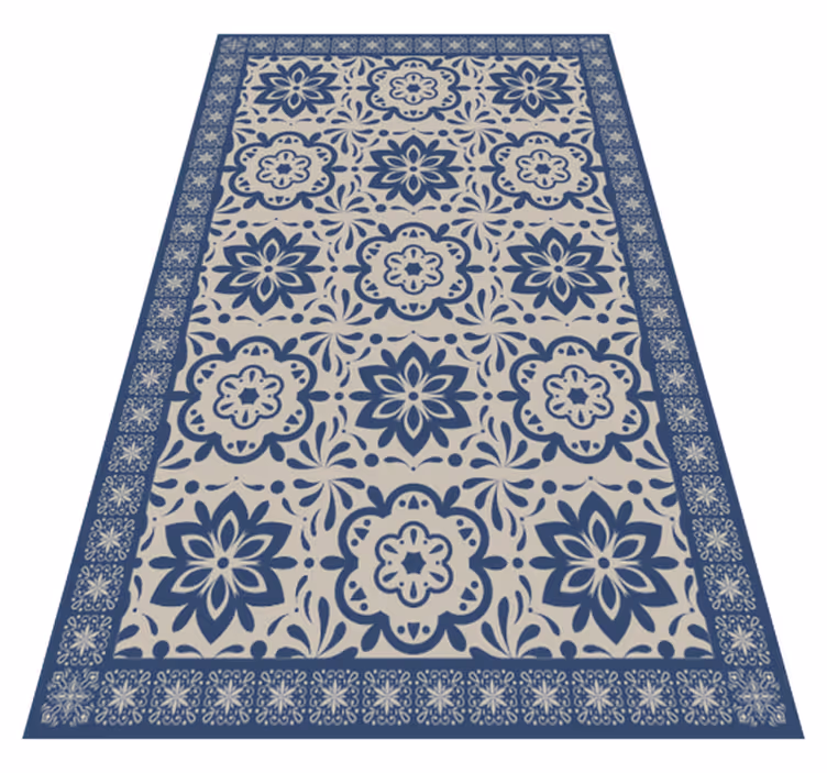 Floral Motif Pattern tile vinyl carpet - TenStickers