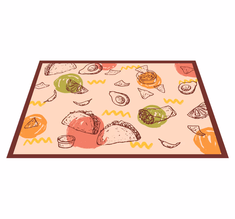 Culinary Sketches kitchen vinyl carpet - TenStickers