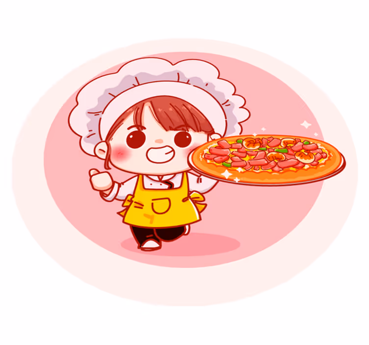 Cheerful Chef Illustration kids vinyl carpet - TenStickers