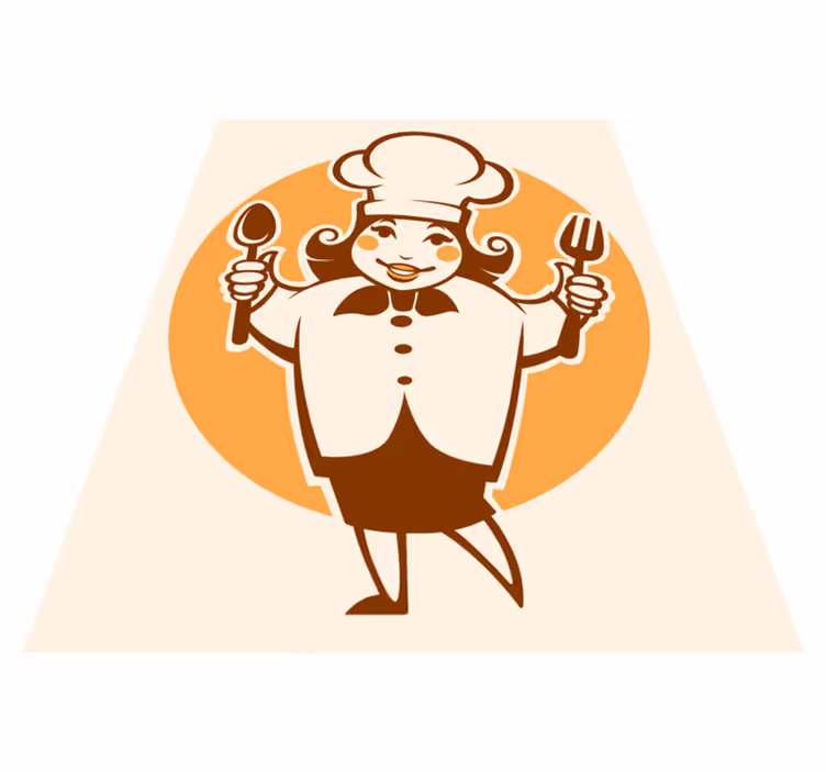 Cheerful Chef Silhouette kitchen vinyl carpet - TenStickers