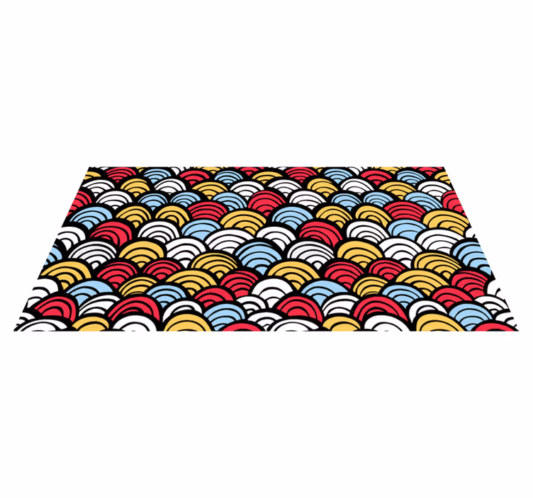 Colorful Semicircles geometric vinyl carpet - TenStickers
