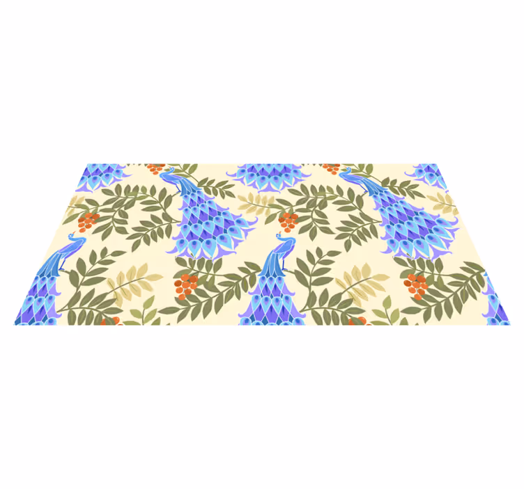 Floral vinyl carpet in floral peacock theme - TenStickers