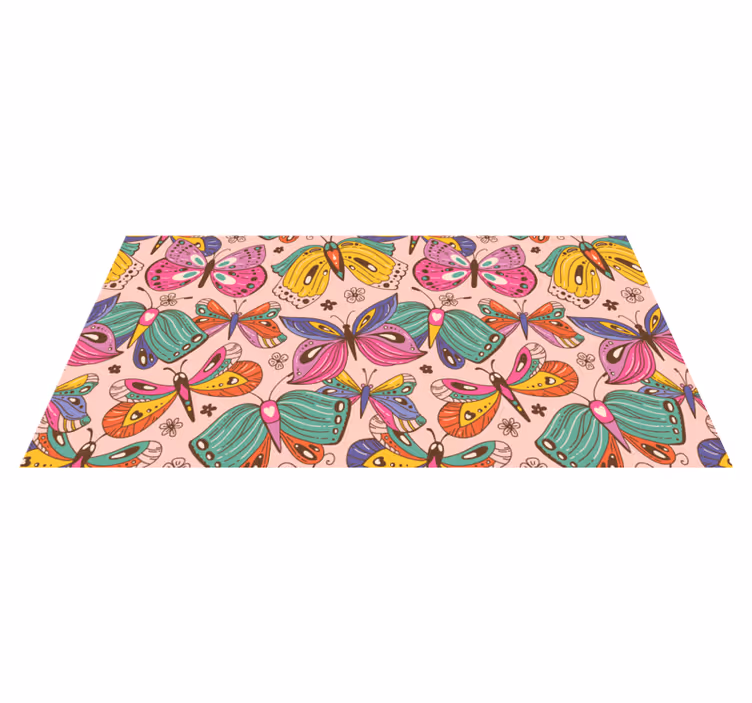 Colorful Butterfly Motif kids vinyl carpet - TenStickers