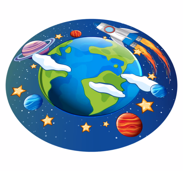 Planetary Orbit kids vinyl carpet - TenStickers