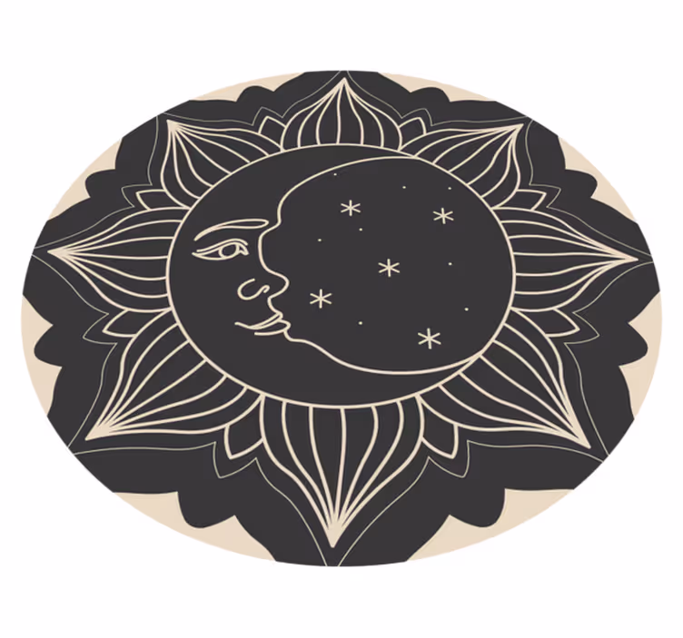 Sun and Moon mandala vinyl carpet - TenStickers
