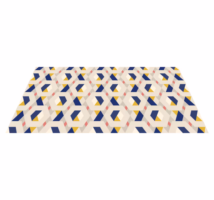 Hexagonal geometric motif modern vinyl carpet - TenStickers