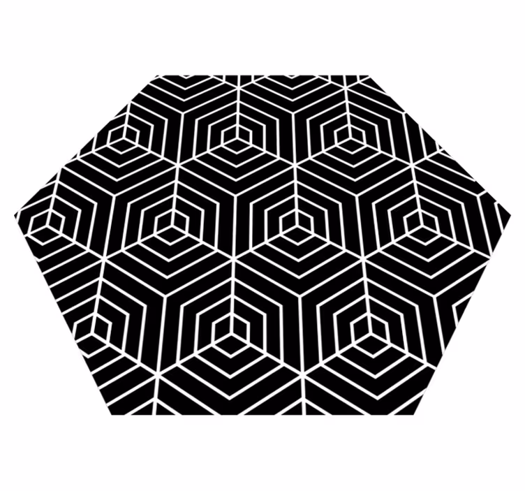 Hexagonal Labyrinth geometric vinyl carpet - TenStickers
