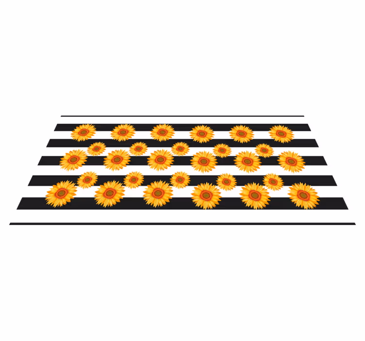 Sunflower Stripes floral vinyl carpet - TenStickers