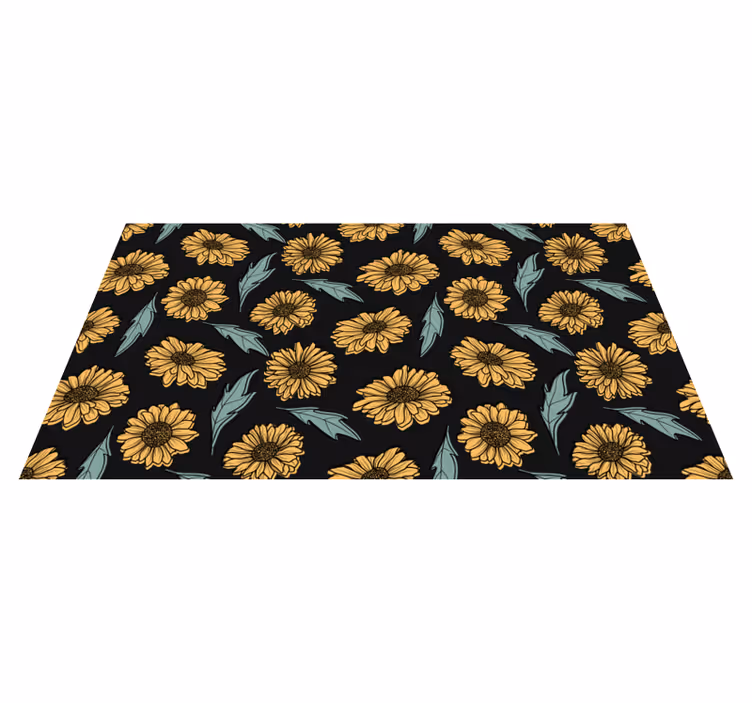 Sunflower Bloom Elegance floral vinyl carpet - TenStickers