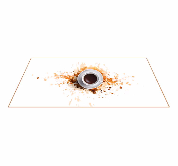 Spilled Coffee Illusion kitchen vinyl carpet - TenStickers