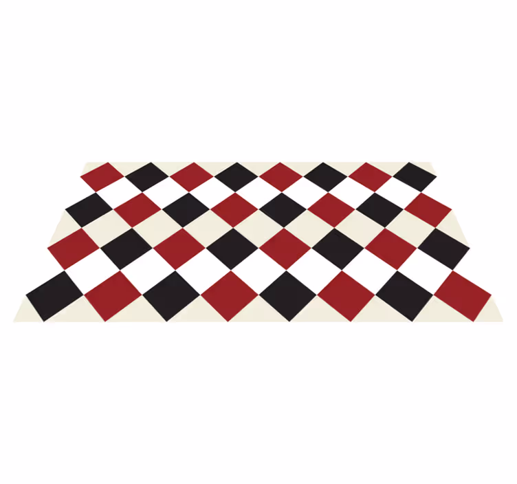 Traditional checkerboard kitchen vinyl carpet - TenStickers