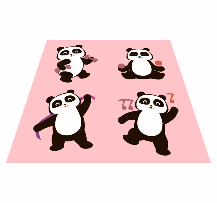 Panda Dance Motif kids vinyl carpet - TenStickers