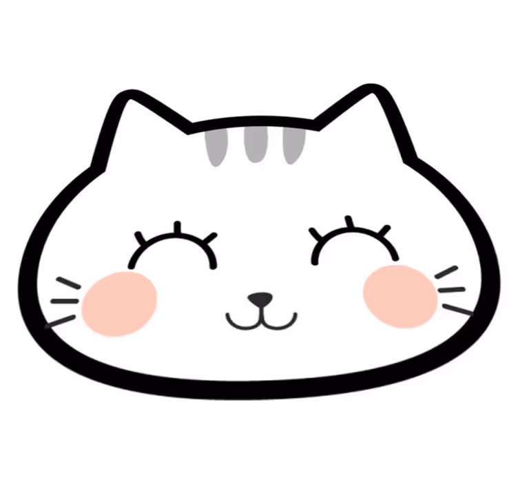 Cat Face Shape nursery vinyl carpet - TenStickers