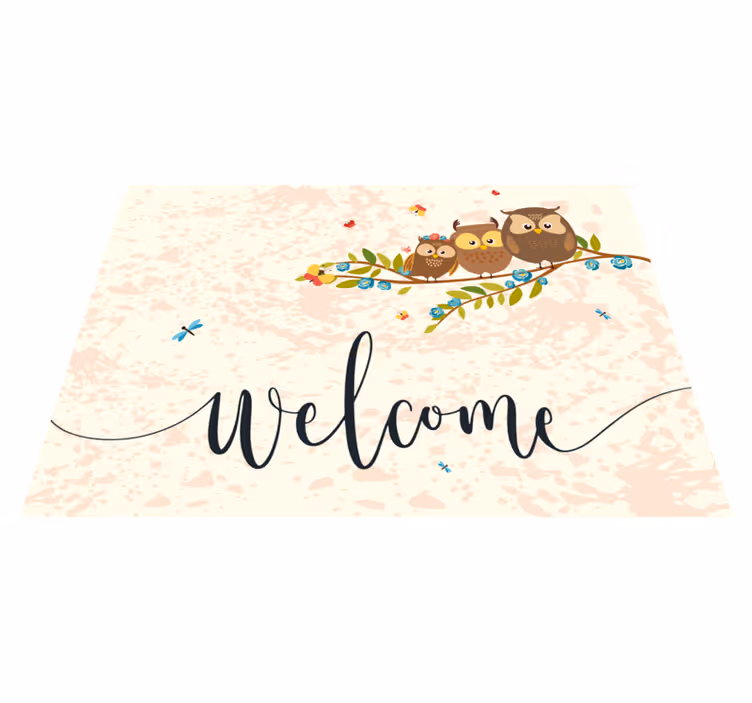 Welcoming Owls Graphic animal vinyl carpet - TenStickers