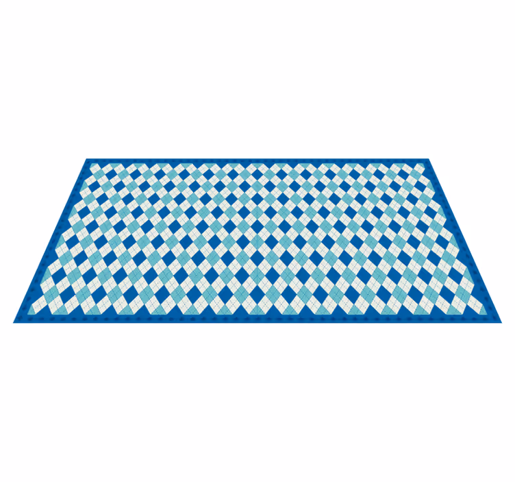 CHECKERED BLUE PATTERN tile vinyl carpet - TenStickers
