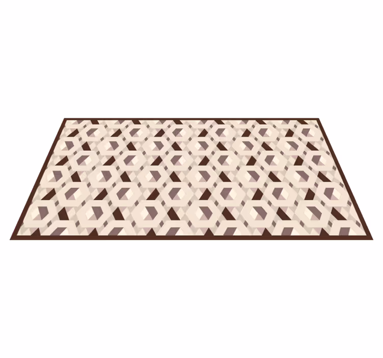 Beige hexagon pattern living room vinyl carpet - TenStickers