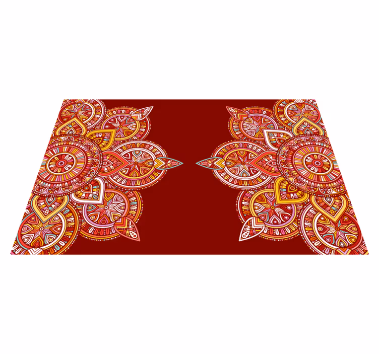 Vibrant Geometric Motifs mandala vinyl carpet - TenStickers