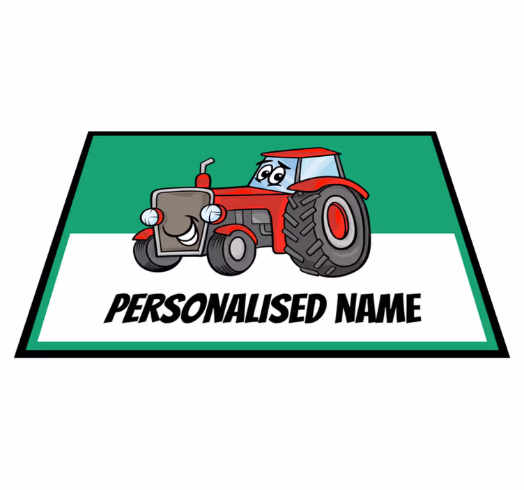 Personalized Tractor Graphic custom vinyl carpet - TenStickers