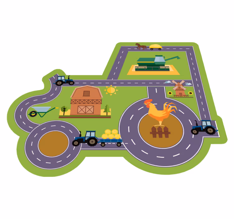 Farm Play Circuit road vinyl carpet - TenStickers