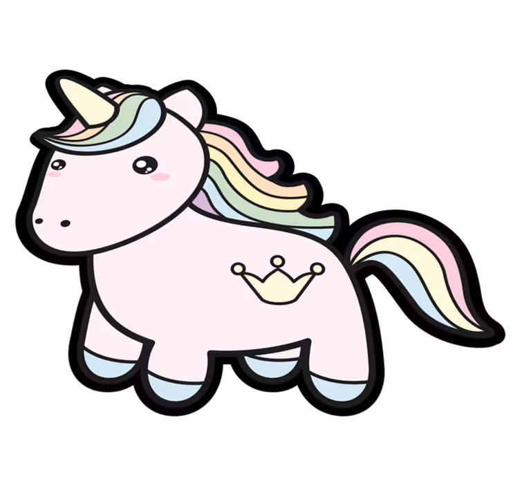 Pastel Unicorn Illustration kids vinyl carpet - TenStickers