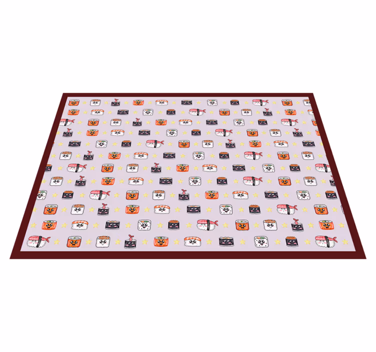 Sushi Cartoon Pattern kids vinyl carpet - TenStickers