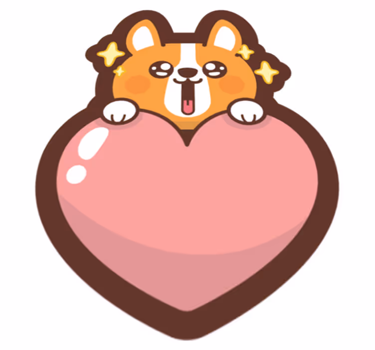Corgi Heart Illustration kids vinyl carpet - TenStickers