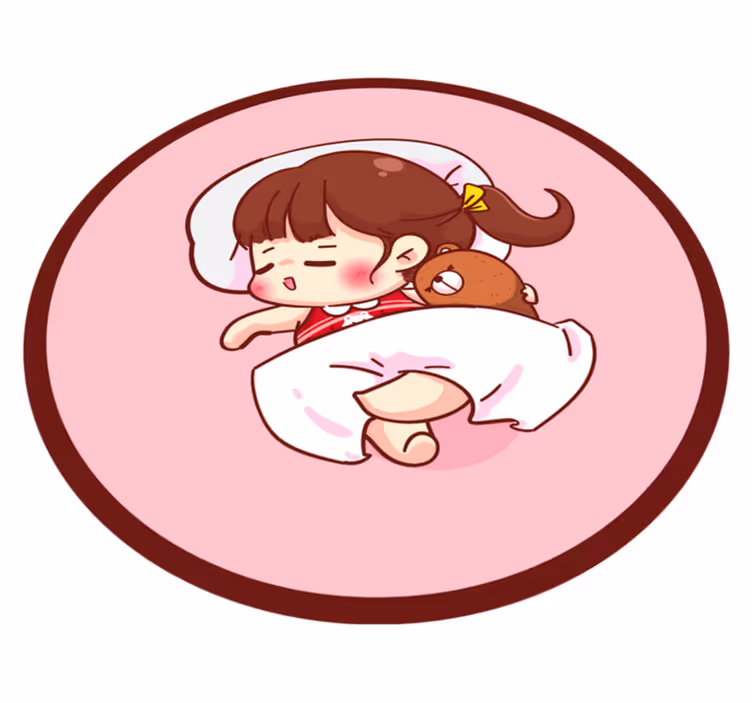 Sleeping Child Illustration kids vinyl carpet - TenStickers