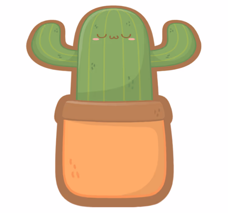 Cute Cactus Illustration floral vinyl carpet - TenStickers