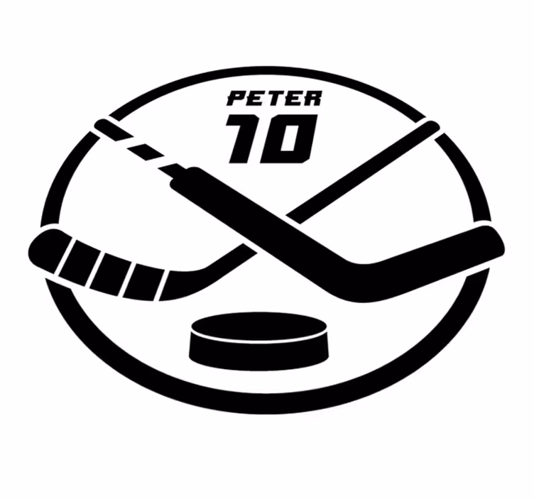Hockey Emblem Personalized custom vinyl carpet - TenStickers