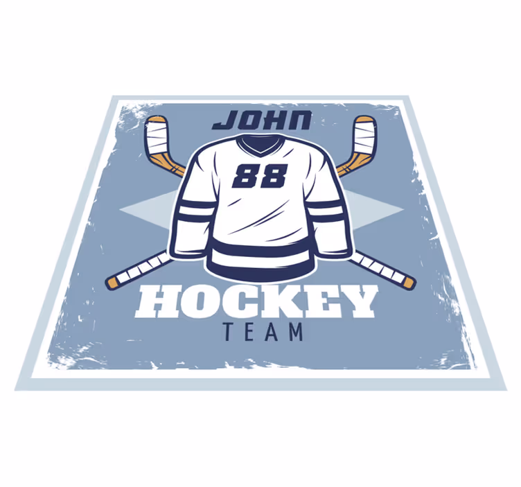 Personalized Hockey Emblem custom vinyl carpet - TenStickers