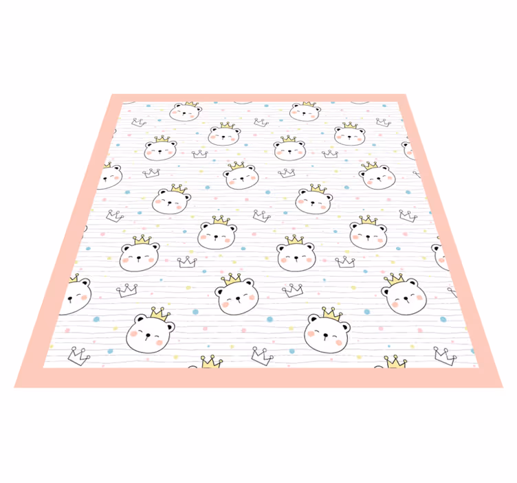 Crowned Animal Characters kids vinyl carpet - TenStickers