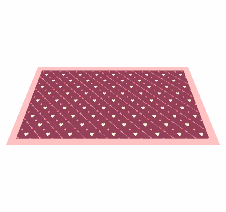 Diagonal Heart Pattern kids vinyl carpet - TenStickers