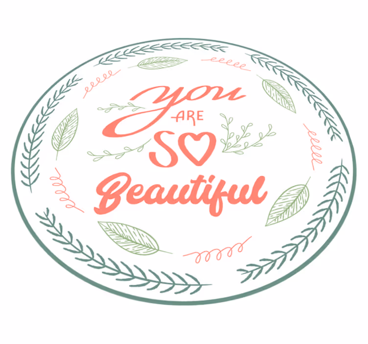You are so beautiful floral wreath custom vinyl carpet - TenStickers